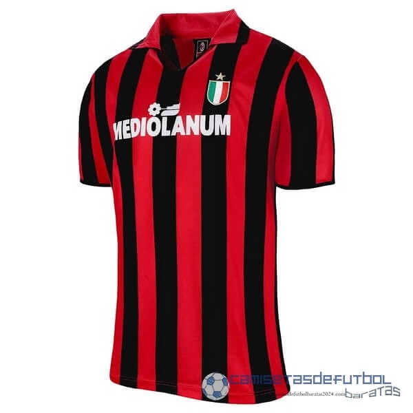 Casa Camiseta AC Milan Retro Equipación 1988 1989 Rojo