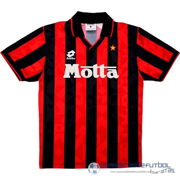 Casa Camiseta AC Milan Retro Equipación 1993 1994 Negro Rojo