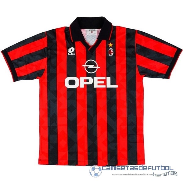 Casa Camiseta AC Milan Retro Equipación 1995 1996 Rojo