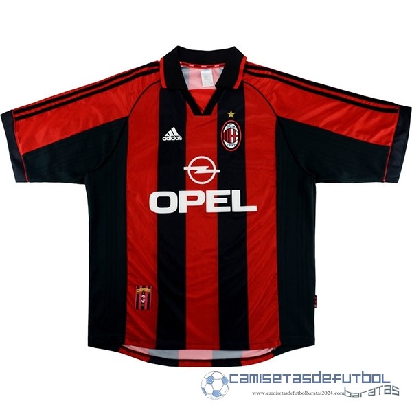 Casa Camiseta AC Milan Retro Equipación 1998 2000 Rojo