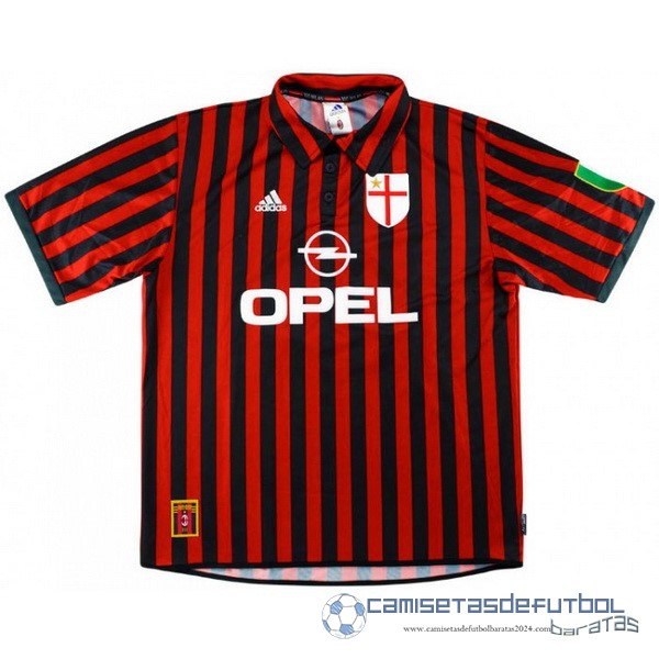 Casa Camiseta AC Milan Retro Equipación 1999 2000 Rojo
