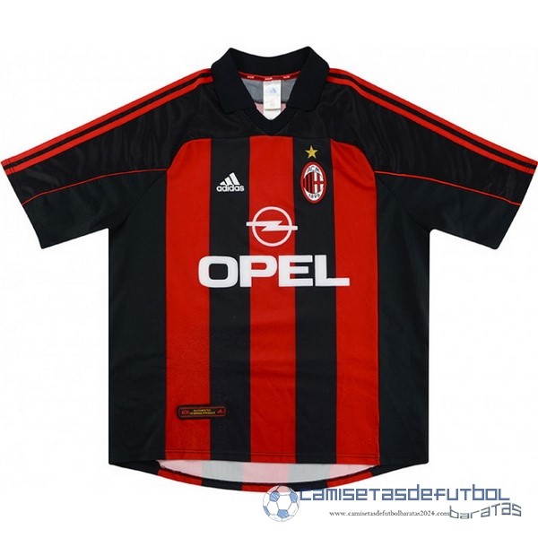 Casa Camiseta AC Milan Retro Equipación 2000 2002 Rojo