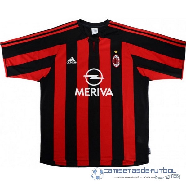 Casa Camiseta AC Milan Retro Equipación 2003 2004 Rojo