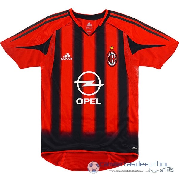Casa Camiseta AC Milan Retro Equipación 2004 2005 Rojo