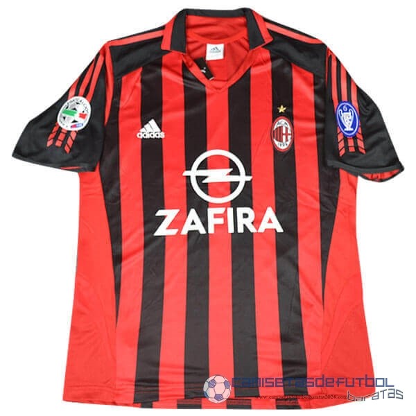 Casa Camiseta AC Milan Retro Equipación 2005 2006 Rojo