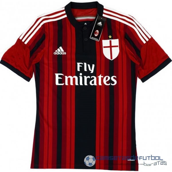 Casa Camiseta AC Milan Retro Equipación 2014 2015 Rojo