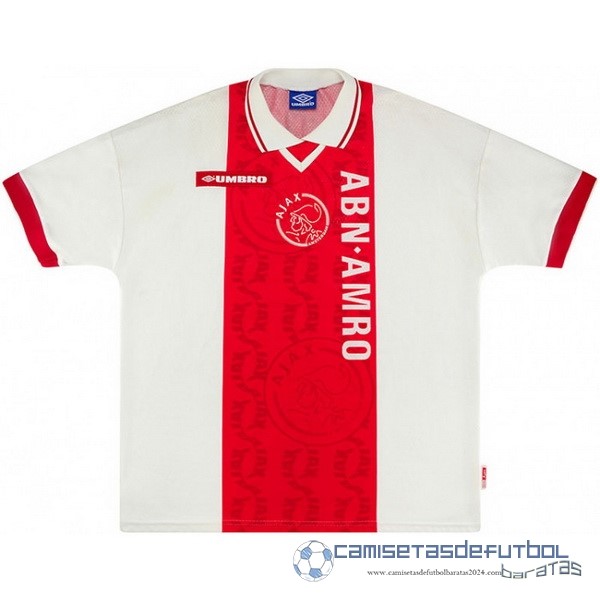Casa Camiseta Ajax Retro Equipación 1998 1999 Rojo Blanco