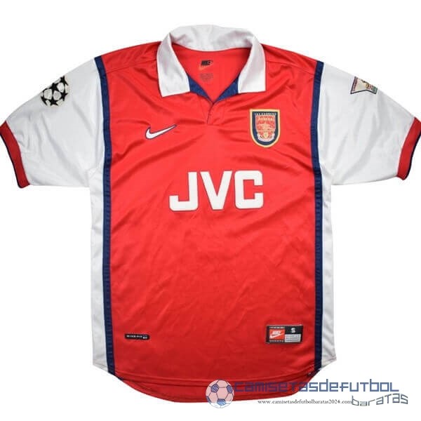 Casa Camiseta Arsenal Retro Equipación 1998 1999 Rojo