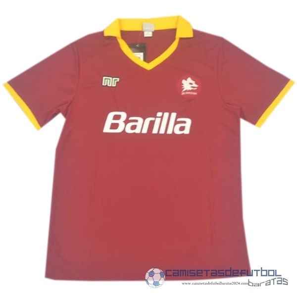 Casa Camiseta As Roma Retro Equipación 1989 1990 Rojo