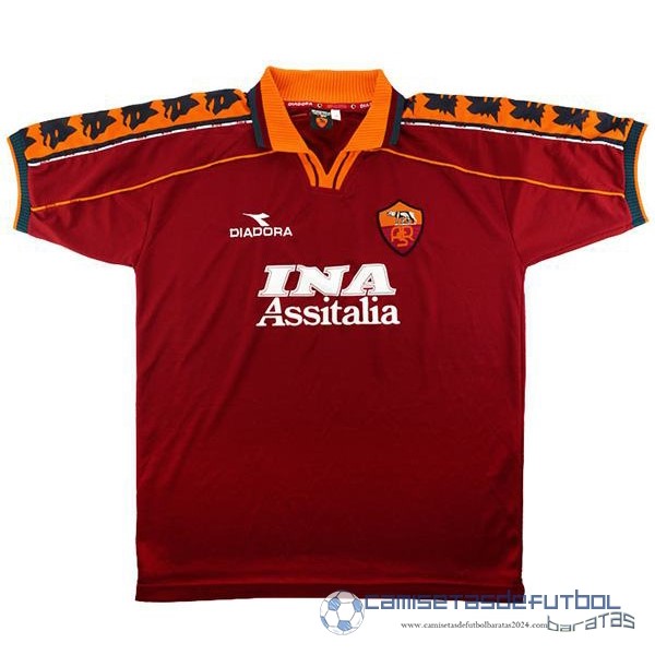 Casa Camiseta As Roma Retro Equipación 1998 1999 Rojo