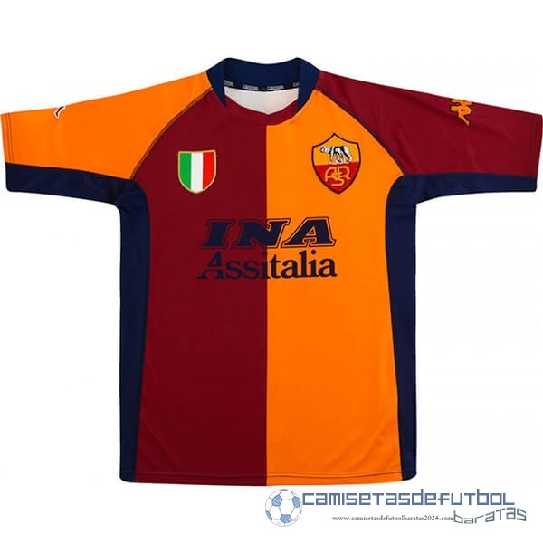 Casa Camiseta As Roma Retro Equipación 2001 2002 Naranja