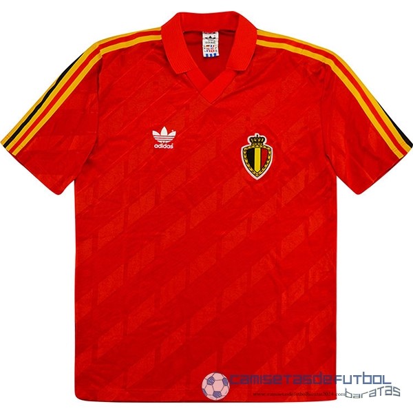 Casa Camiseta Bélgica Retro Equipación 1986 Rojo