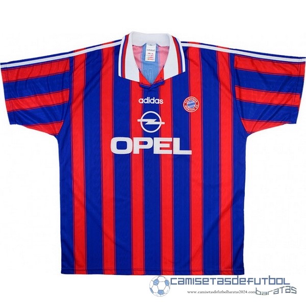Casa Camiseta Bayern Múnich Retro Equipación 1995 1997 Azul Rojo