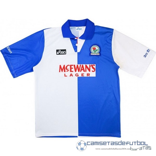 Casa Camiseta Blackburn Rovers Retro Equipación 1994 1995 Blanco Azul