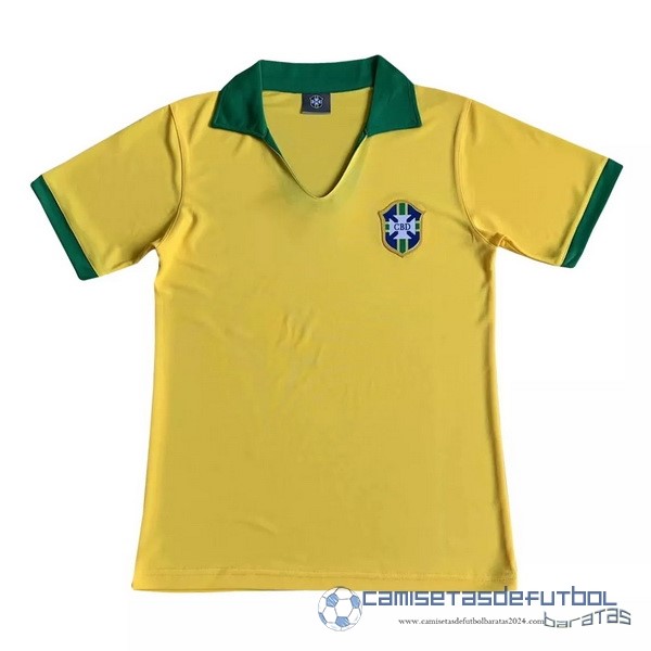 Casa Camiseta Brasil Retro Equipación 1957 Amarillo