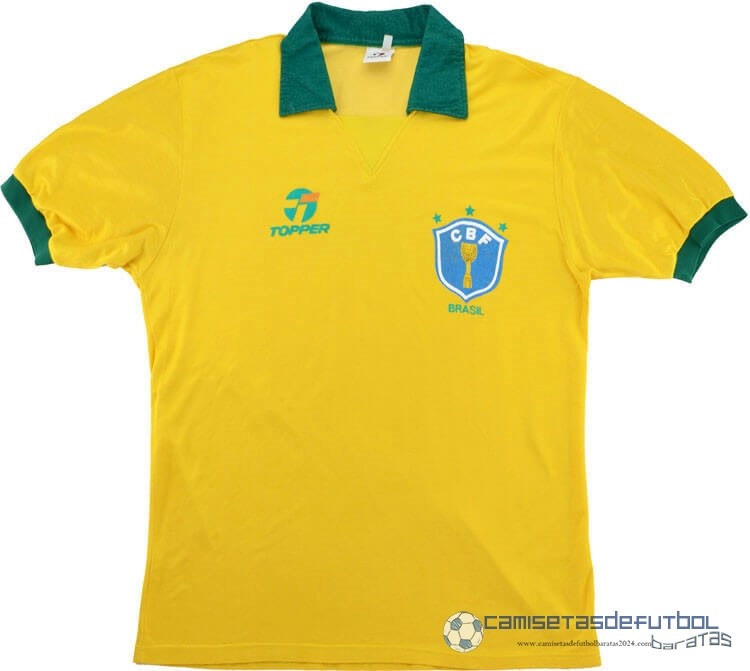 Casa Camiseta Brasil Retro Equipación 1988 Amarillo
