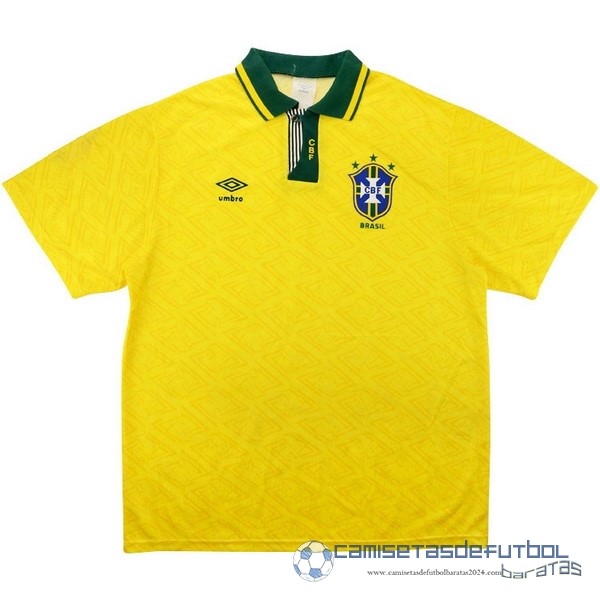 Casa Camiseta Brasil Retro Equipación 1991 1993 Amarillo
