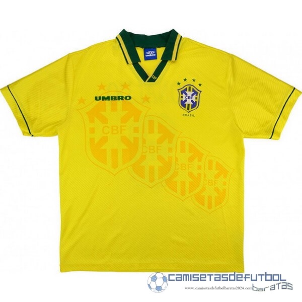 Casa Camiseta Brasil Retro Equipación 1994 1997 Amarillo