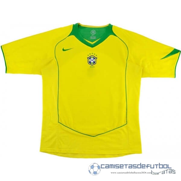 Casa Camiseta Brasil Retro Equipación 2004 Amarillo