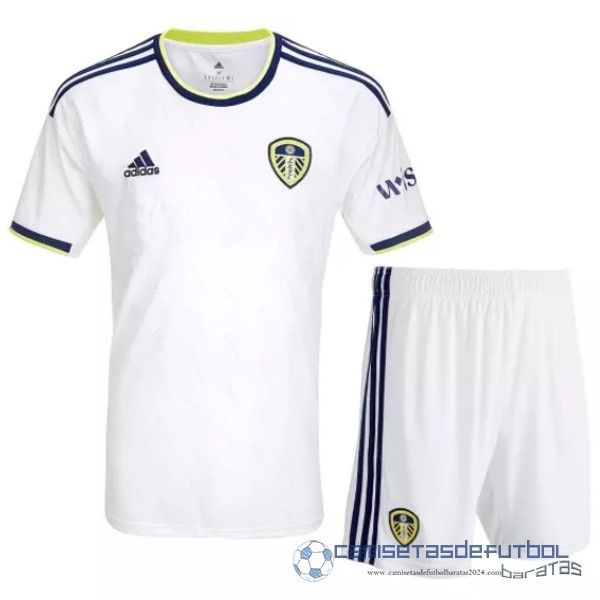 Casa Camiseta Conjunto De Niños Leeds United Equipación 2022 2023 Blanco