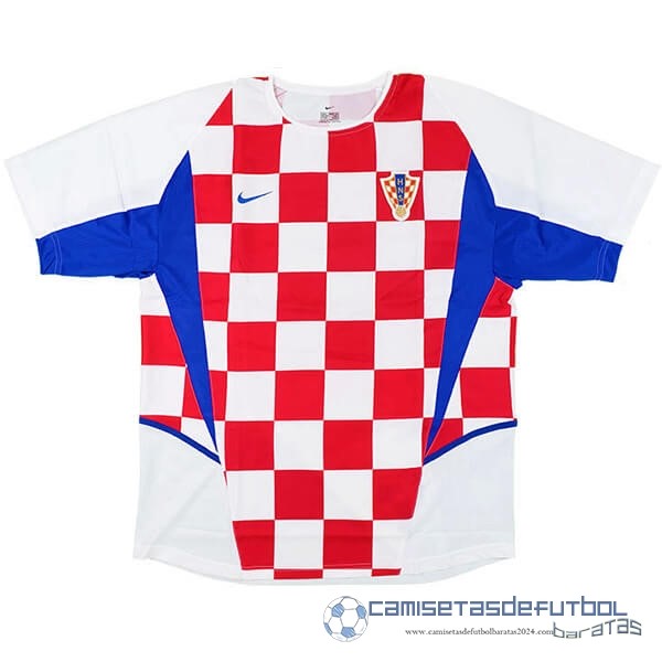 Casa Camiseta Croacia Retro Equipación 2002 Blanco Rojo