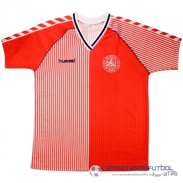 Casa Camiseta Dinamarca Retro Equipación 1986 Rojo