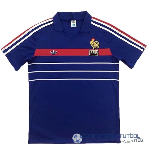 Casa Camiseta Francia Retro Equipación 1983 1985 Azul