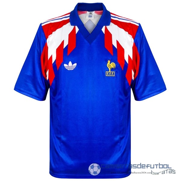 Casa Camiseta Francia Retro Equipación 1988 1990 Azul