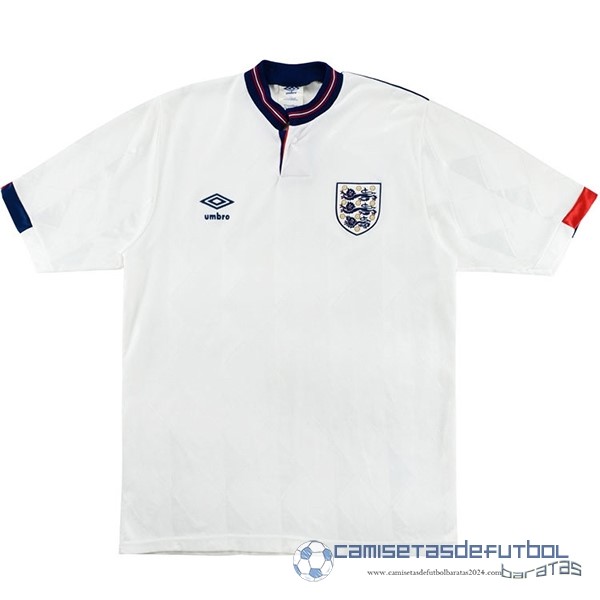 Casa Camiseta Inglaterra Retro Equipación 1989 Blanco