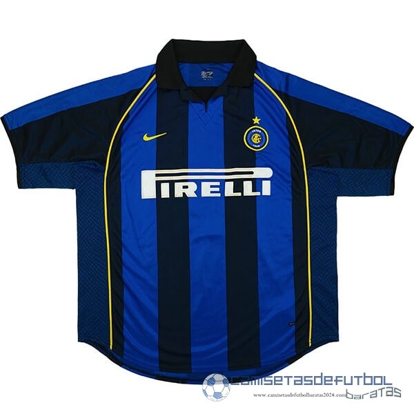 Casa Camiseta Inter Milán Retro Equipación 2001 2002 Azul