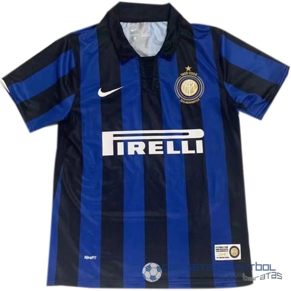 Casa Camiseta Inter Milán Retro Equipación 2007 2008 Azul