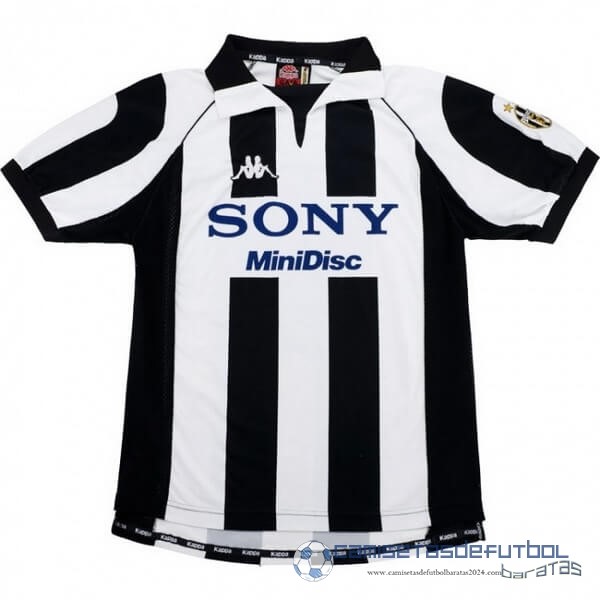 Casa Camiseta Juventus Retro Equipación 1997 1998 Negro Blanco