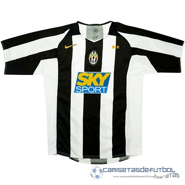 Casa Camiseta Juventus Retro Equipación 2004 2005 Negro Blanco