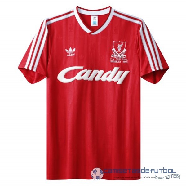 Casa Camiseta Liverpool Retro Equipación 1988 1991 Rojo