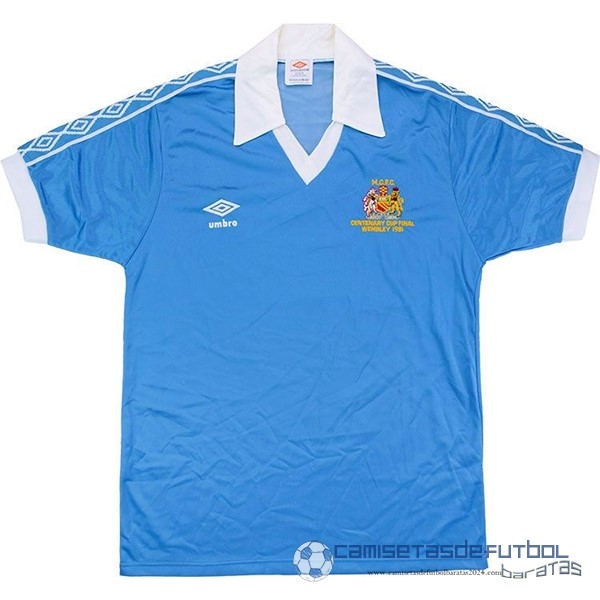 Casa Camiseta Manchester City Retro Equipación 1981 Azul