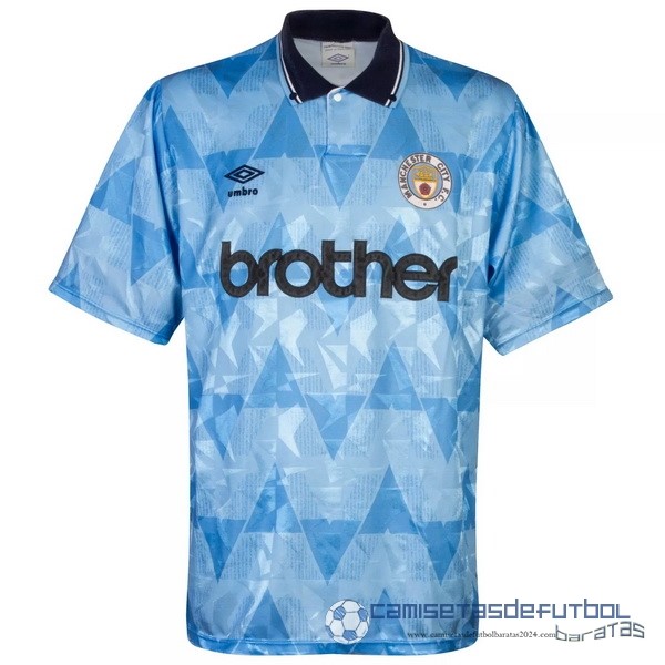 Casa Camiseta Manchester City Retro Equipación 1989 Azul