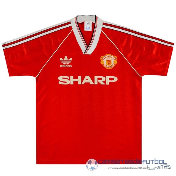 Casa Camiseta Manchester United Retro Equipación 1988 1990 Rojo