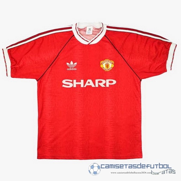 Casa Camiseta Manchester United Retro Equipación 1990 1992 Rojo