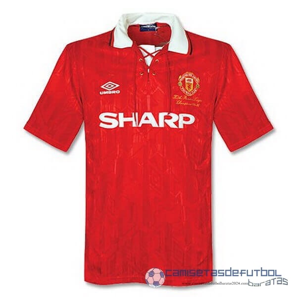 Casa Camiseta Manchester United Retro Equipación 1992 1993 Rojo