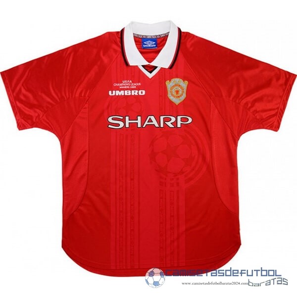 Casa Camiseta Manchester United Retro Equipación 1999 2000 Rojo
