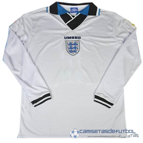 Casa Camiseta Manga Larga Inglaterra Retro Equipación 1996 Blanco