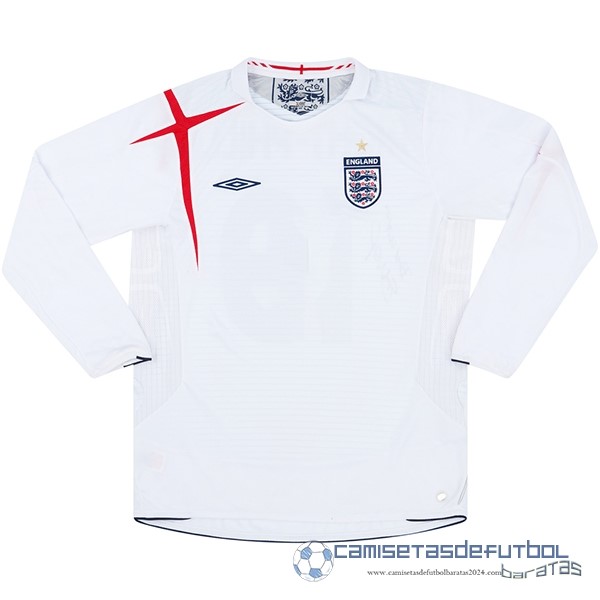 Casa Camiseta Manga Larga Inglaterra Retro Equipación 2006 Blanco