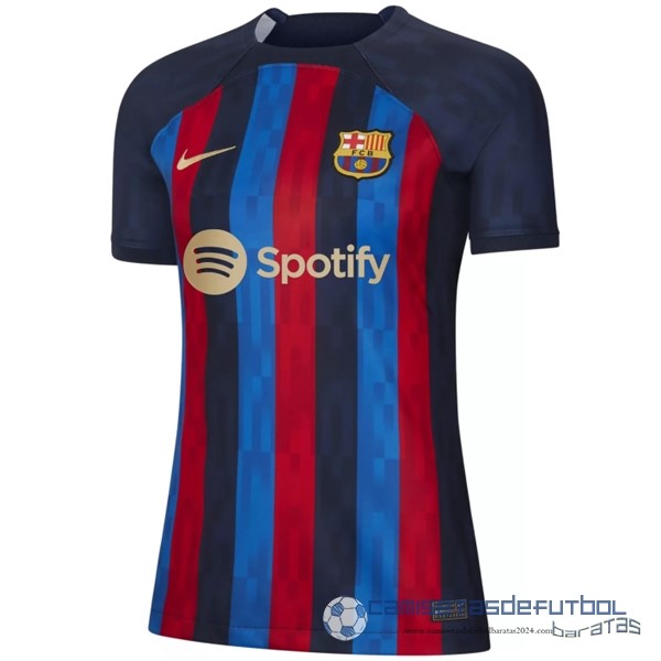 Casa Camiseta Mujer Barcelona Equipación 2022 2023 Azul Rojo