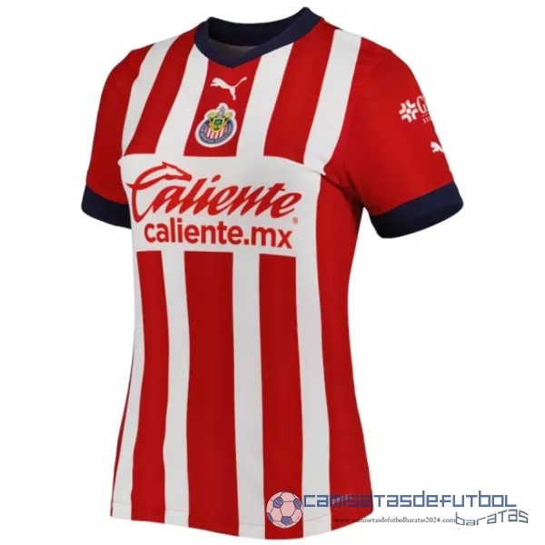 Casa Camiseta Mujer CD Guadalajara Equipación 2022 2023 Rojo