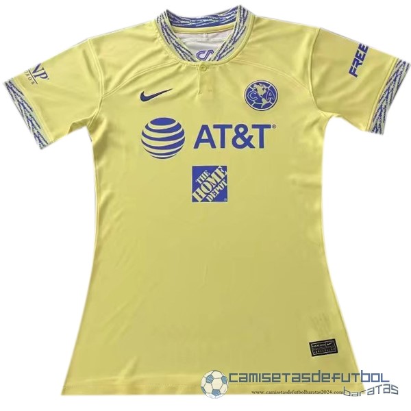 Casa Camiseta Mujer Club América Equipación 2022 2023 Amarillo