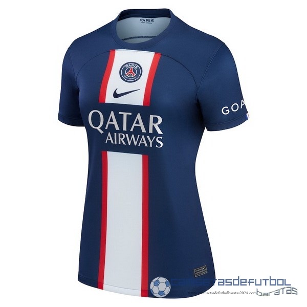 Casa Camiseta Mujer Paris Saint Germain Equipación 2022 2023 Azul