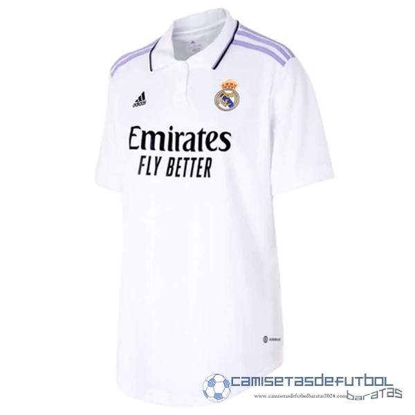 Casa Camiseta Mujer Real Madrid Equipación 2022 2023 Blanco