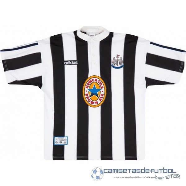 Casa Camiseta Newcastle United Retro Equipación 1995 1997 Negro Blanco