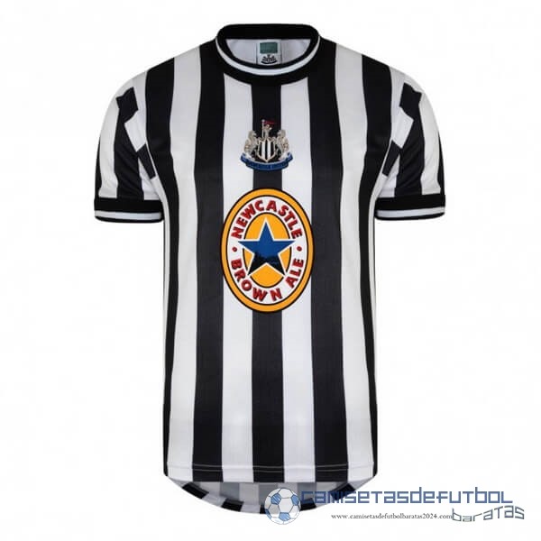 Casa Camiseta Newcastle United Retro Equipación 1997 1998 Negro Blanco