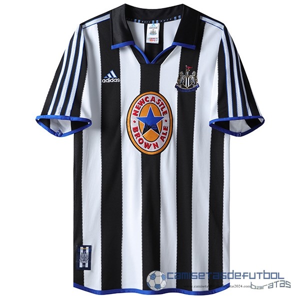 Casa Camiseta Newcastle United Retro Equipación 1999 2000 Negro Blanco